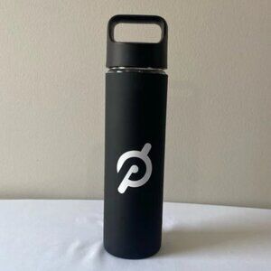 CLEAN & STERILIZED Peloton GLASS (not plas) 16oz H2O Bottle nonslip Sleeve EUC